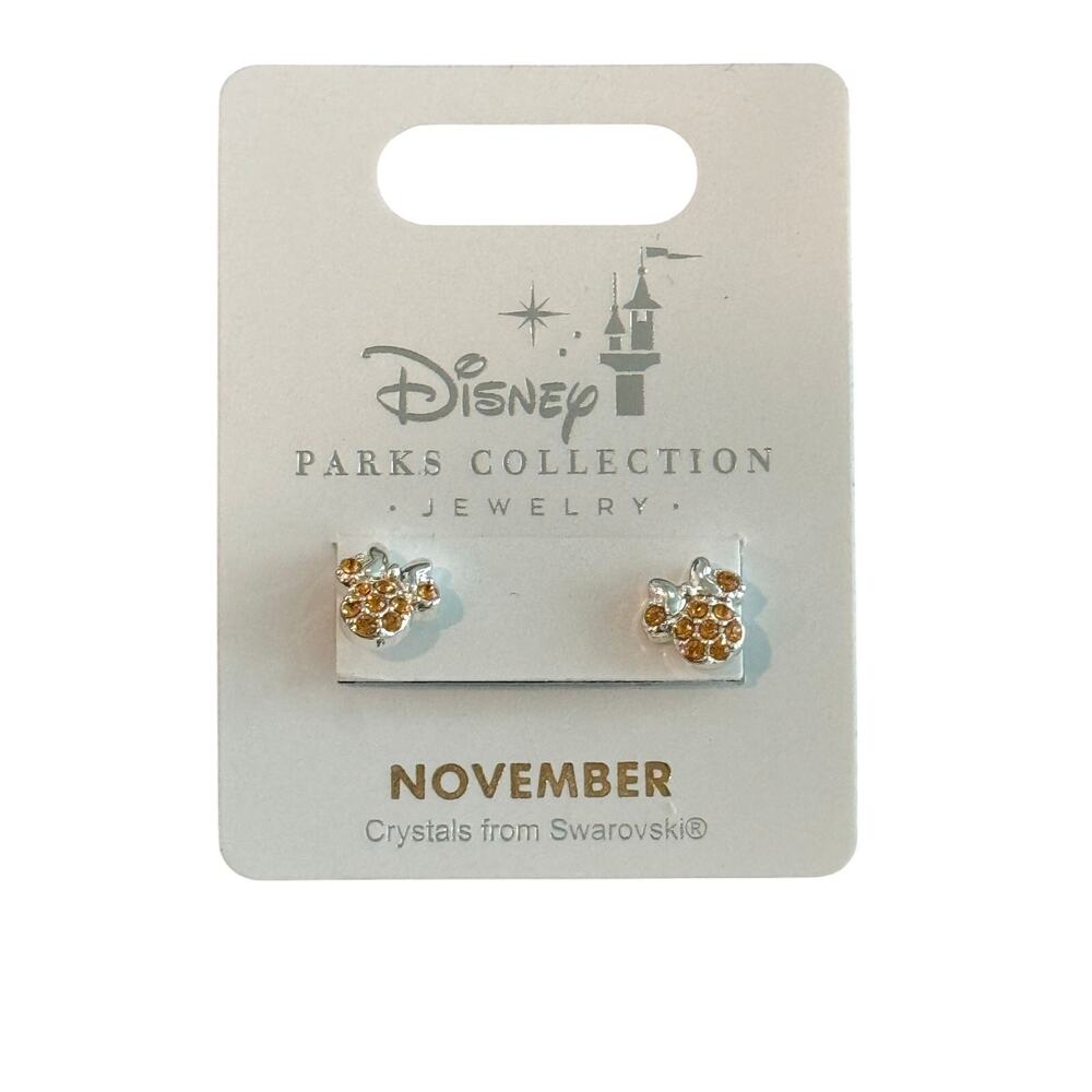 Swarovski November Silver Mickey Birthstone Earrings
